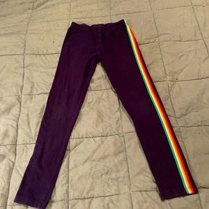 Gymboree Leggings Navy Blue w/ Rainbow Stripes M
